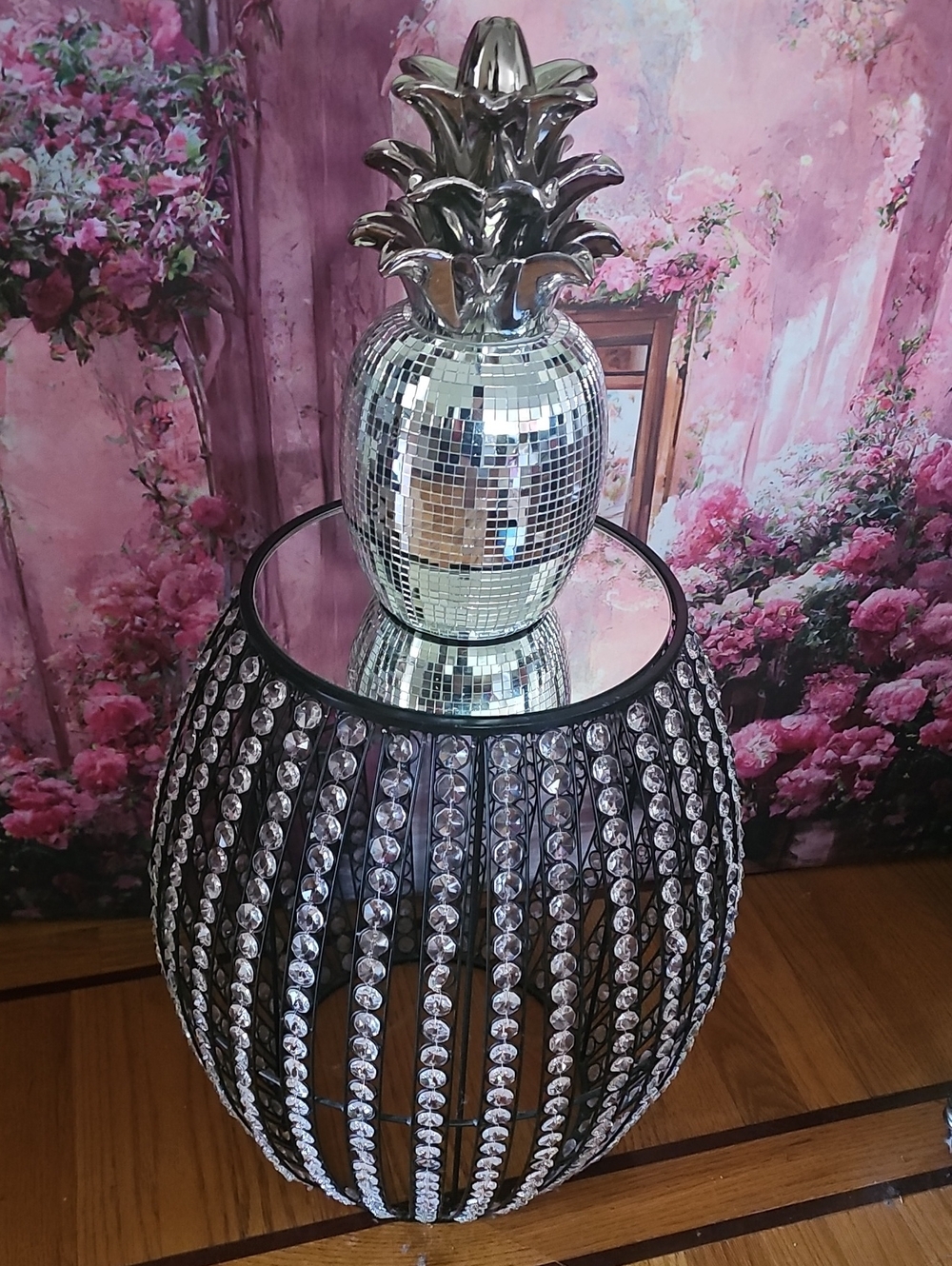 Silver Mirrored Pineapple Decorative Accent - Home Accents